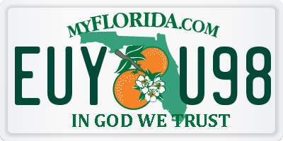 FL license plate EUYU98