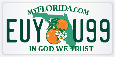 FL license plate EUYU99