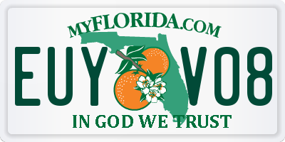 FL license plate EUYV08