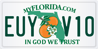FL license plate EUYV10