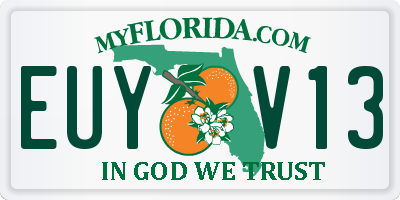 FL license plate EUYV13