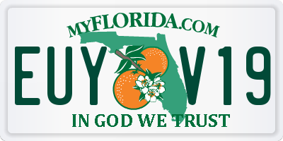 FL license plate EUYV19