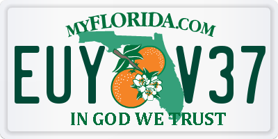 FL license plate EUYV37