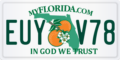FL license plate EUYV78