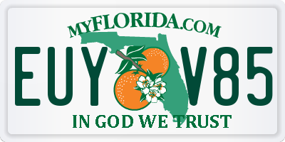 FL license plate EUYV85