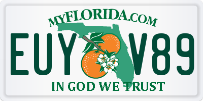 FL license plate EUYV89