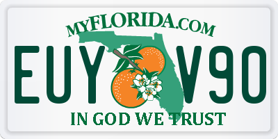 FL license plate EUYV90