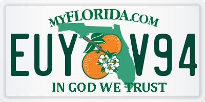 FL license plate EUYV94