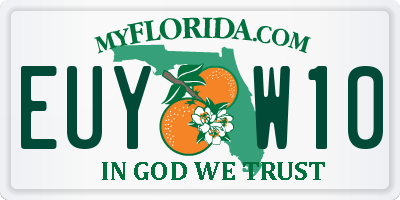 FL license plate EUYW10