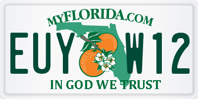 FL license plate EUYW12