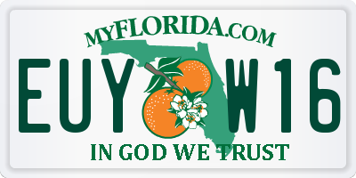 FL license plate EUYW16