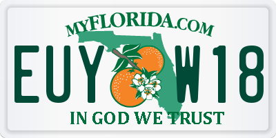 FL license plate EUYW18