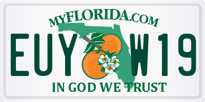 FL license plate EUYW19