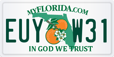 FL license plate EUYW31