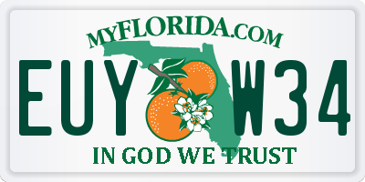 FL license plate EUYW34