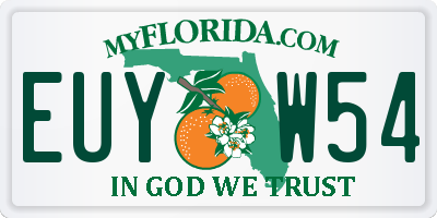 FL license plate EUYW54