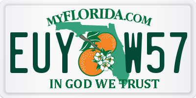 FL license plate EUYW57
