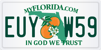 FL license plate EUYW59