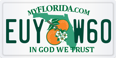 FL license plate EUYW60