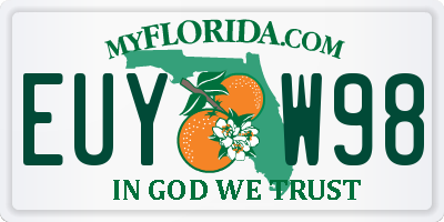 FL license plate EUYW98