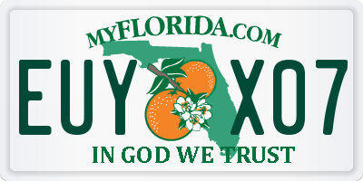 FL license plate EUYX07