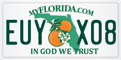 FL license plate EUYX08