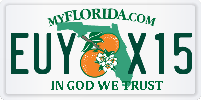 FL license plate EUYX15