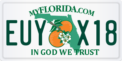 FL license plate EUYX18