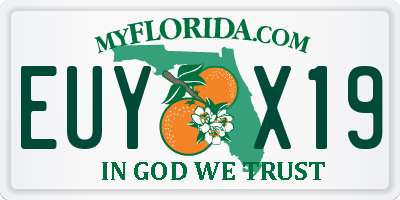 FL license plate EUYX19