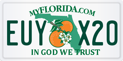 FL license plate EUYX20