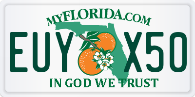 FL license plate EUYX50