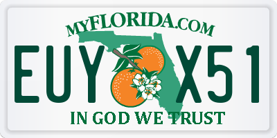 FL license plate EUYX51