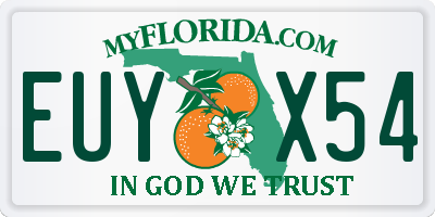 FL license plate EUYX54