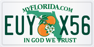 FL license plate EUYX56