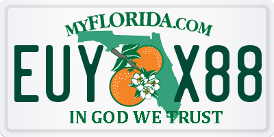FL license plate EUYX88