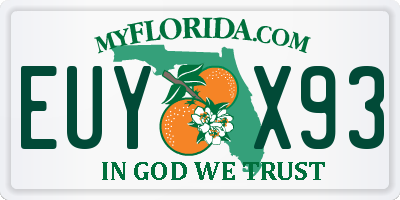 FL license plate EUYX93
