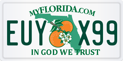 FL license plate EUYX99