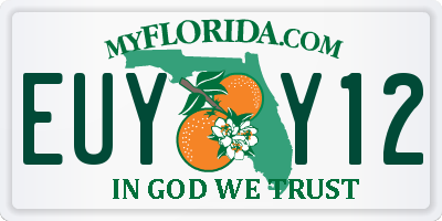 FL license plate EUYY12