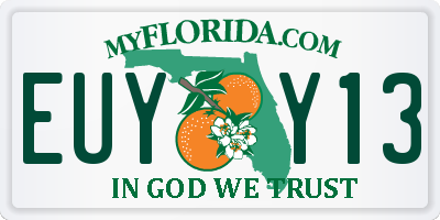 FL license plate EUYY13