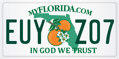 FL license plate EUYZ07