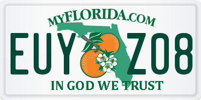 FL license plate EUYZ08