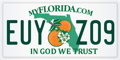 FL license plate EUYZ09