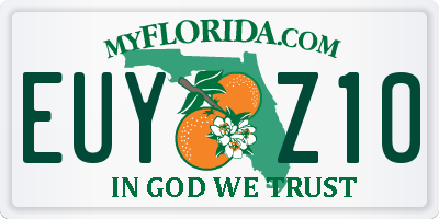 FL license plate EUYZ10