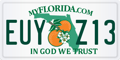 FL license plate EUYZ13