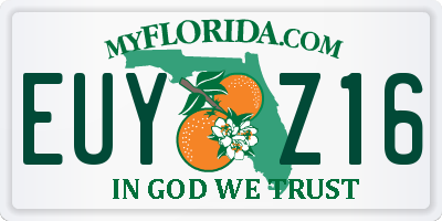 FL license plate EUYZ16