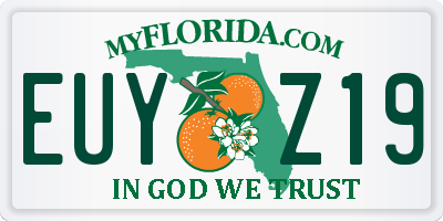 FL license plate EUYZ19