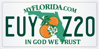 FL license plate EUYZ20
