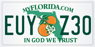 FL license plate EUYZ30