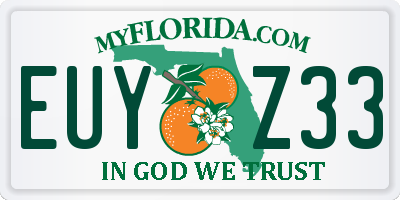 FL license plate EUYZ33