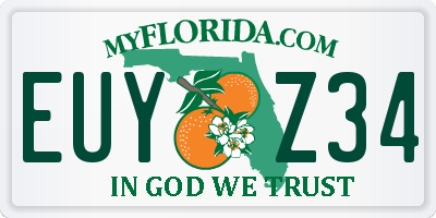 FL license plate EUYZ34
